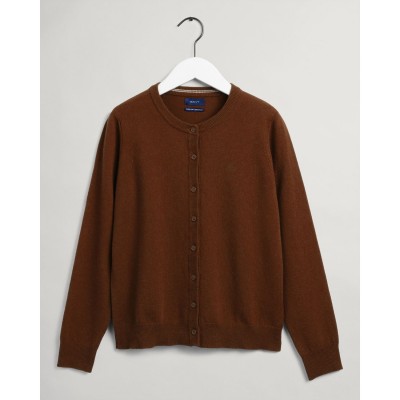 GANT Super Fine Lambswool Crew Neck Cardigan