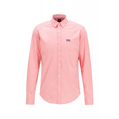 Regular-fit shirt in stretch cotton with moisture management