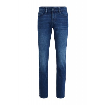 Slim-fit jeans in dark-blue super-stretch denim