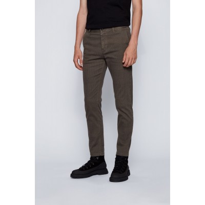 Tapered-fit chinos in micro-patterned stretch denim