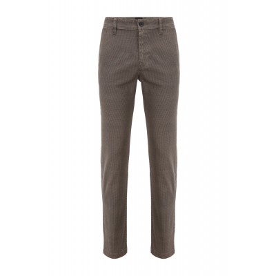 Tapered-fit chinos in micro-patterned stretch denim