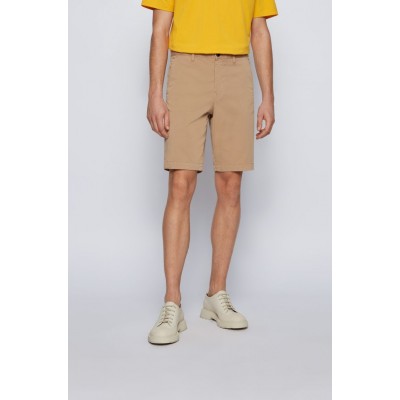 Tapered-fit shorts in garment-dyed stretch-cotton twill