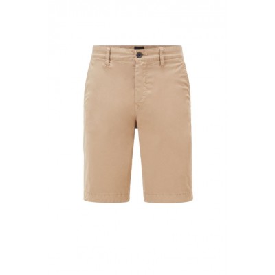 Tapered-fit shorts in garment-dyed stretch-cotton twill