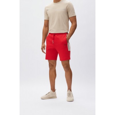 COTTON-BLEND SHORTS WITH CONTRAST LOGO