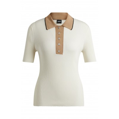 SLIM FIT MESH TOP WITH METALLIC BUTTONS