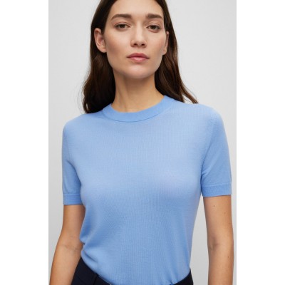SHORT-SLEEVED SWEATER IN RESPONSIBLY SOURCED VIRGIN WOOL
