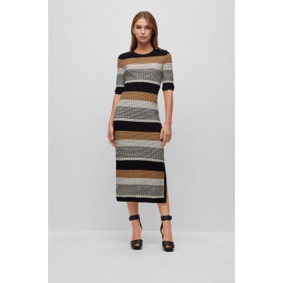 STRIPED DRESS MADE IN ELASTIC COTTON JERSEY