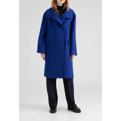 REGULAR-FIT COAT IN SOFT TWEED WITH STAND COLLAR