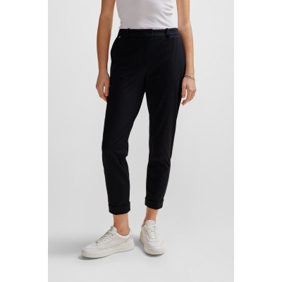 SLIM FIT TROUSERS CUT IN HIGH PERFORMANCE ELASTIC JERSEY