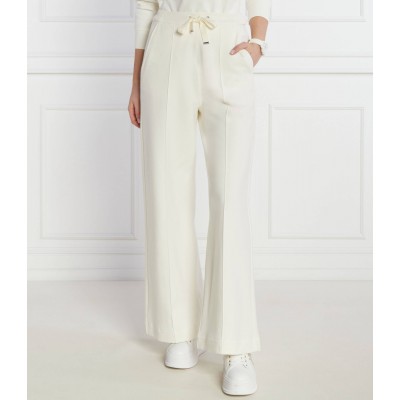 COTTON-BLEND LINED TROUSERS WITH RIBBON FINISHES