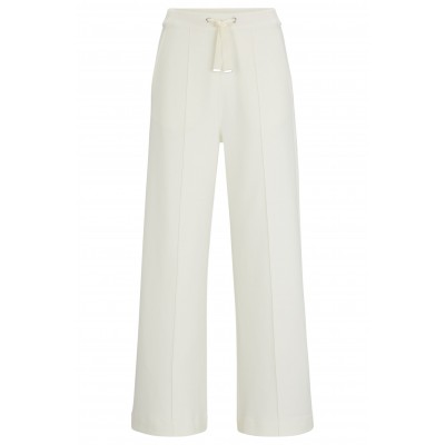 COTTON-BLEND LINED TROUSERS WITH RIBBON FINISHES