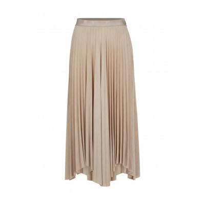 PLEATED SKIRT IN HIGH-GLOSS ELASTIC JERSEY