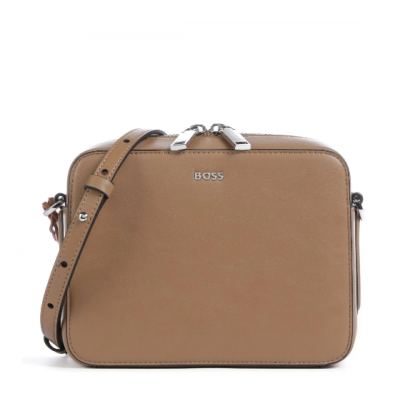 SYNTHETIC LEATHER SHORT BAG WITH POLISHED METAL LOGO