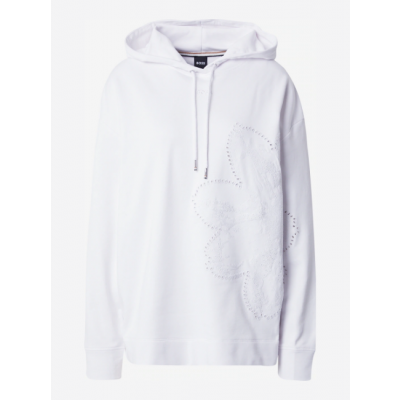 COTTON SWEATSHIRT WITH HOOD AND FLORAL EMBROIDERY